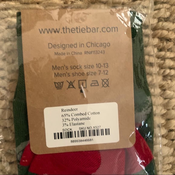 Christmas stocking stuffer: Tie Bar reindeer holiday socks NWT - Picture 5 of 5